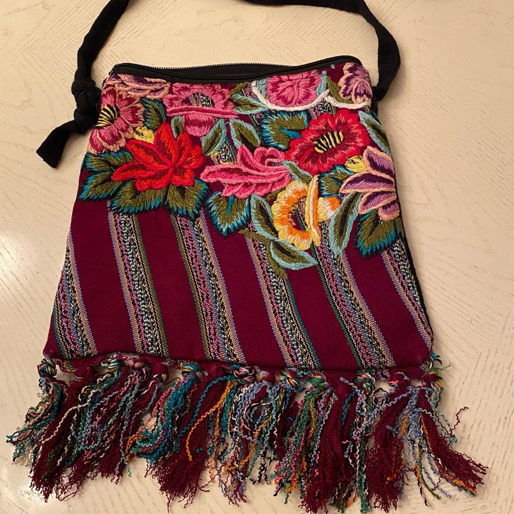 Floral Embroidered Crossbody Bag